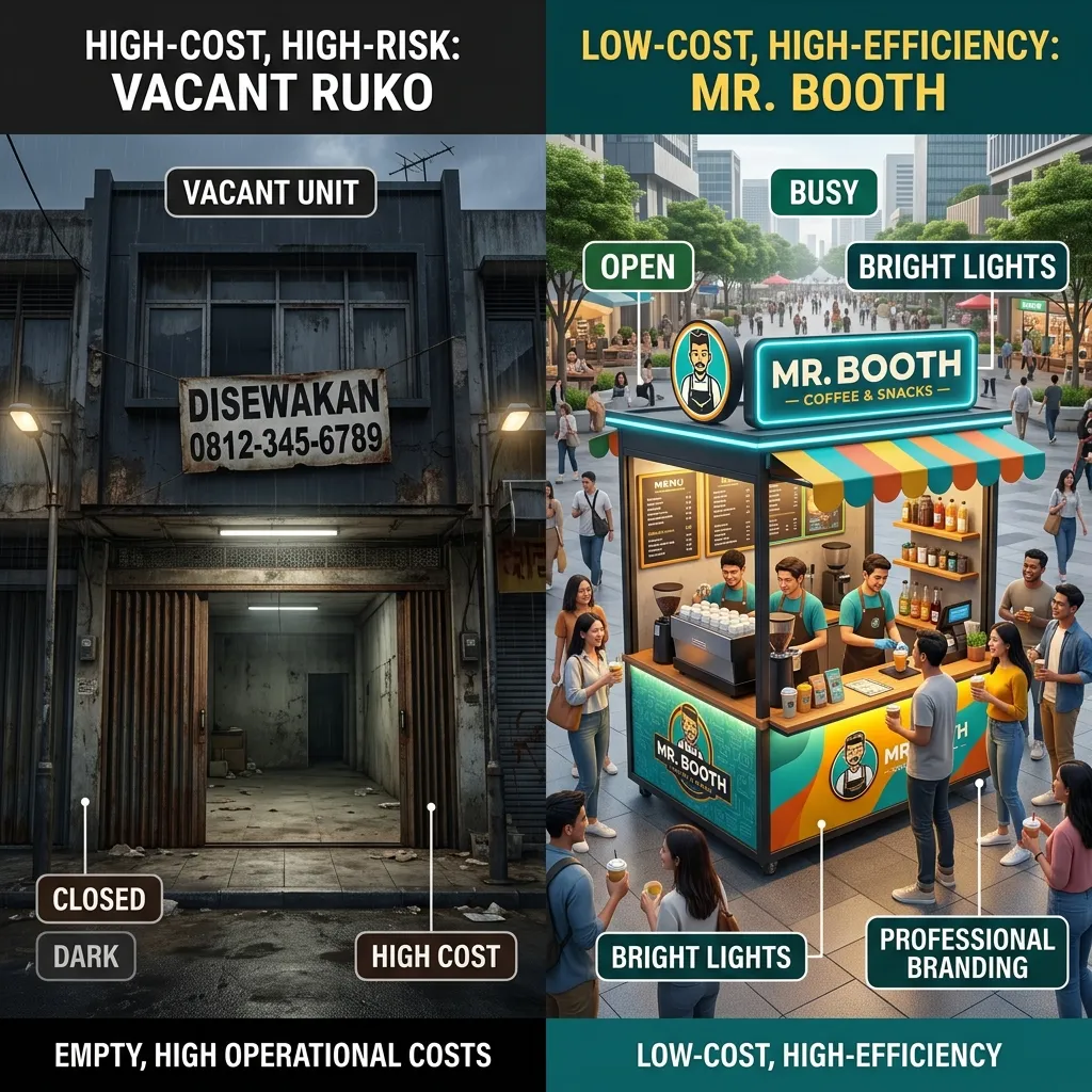 Perbandingan Ruko vs Booth Portable