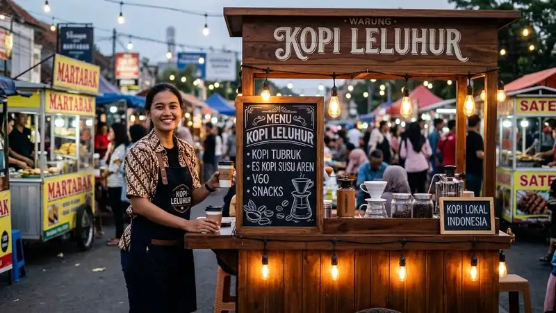 Ide Desain Booth Portable Vintage untuk Jualan Kopi Klasik