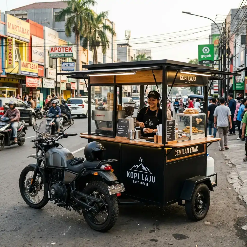 Model Gerobak Jualan Motor untuk Usaha Keliling yang Profesional