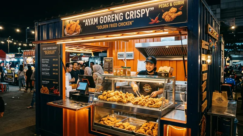 Ide Usaha Franchise Fried Chicken Booth Container