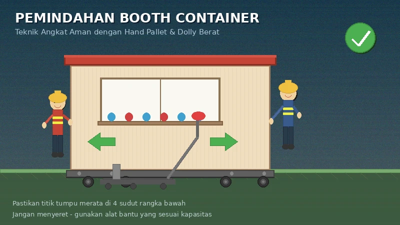 Cara Aman Pindahkan Booth Container Tanpa Merusak Rangka
